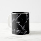 Eleganter Marmorstil4 - Schwarz und Weiß Zweifarbige Tasse (Vorderseite Links)