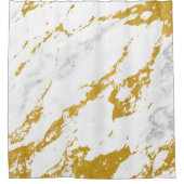 Eleganter Marmorstil6 - Gold und Weiß Duschvorhang (Vorderseite)