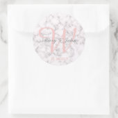 Eleganter Marmorstil - Braut und Bräutigam Runder Aufkleber (Tasche)