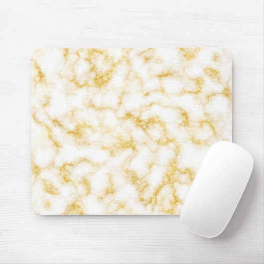 Eleganter Marmorstil - Gold White Mousepad (Mit Mouse)