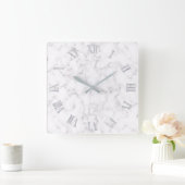 Eleganter Marmorstil Quadratische Wanduhr (Zuhause)