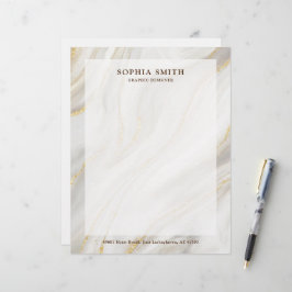 Eleganter Marmoruntergrund Gold Glitzer Einfaches  Briefbogen