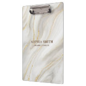 Eleganter Marmoruntergrund Gold Glitzer Einfaches  Klemmbrett (Links)