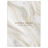 Eleganter Marmoruntergrund Gold Glitzer Einfaches  Klemmbrett (Rückseite)
