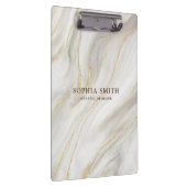 Eleganter Marmoruntergrund Gold Glitzer Einfaches  Klemmbrett (Rechts)