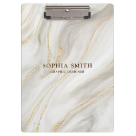 Eleganter Marmoruntergrund Gold Glitzer Einfaches  Klemmbrett