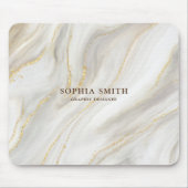 Eleganter Marmoruntergrund Gold Glitzer Einfaches Mousepad (Vorne)