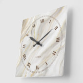Eleganter Marmoruntergrund Gold Glitzer Einfaches  Quadratische Wanduhr (Winkel)