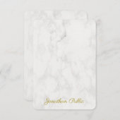 Eleganter Marmorvorlage Monogram Name Gold Text Mitteilungskarte (Vorne/Hinten)