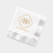Eleganter marokkanischer Quatrefolie 3 Anfangsname Servietten Mit Folie (Links)