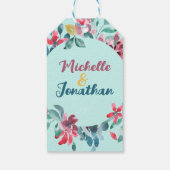 Eleganter Maroon farbenfroh, Aquarellblumen Geschenkanhänger (Rückseite)