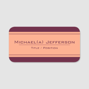 Eleganter Maroon Red & Tranquil Peach: Moderner St Namensschild