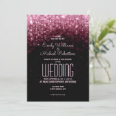 Eleganter Marsala-Hochzeitsglanz Einladung (Stehend Vorderseite)