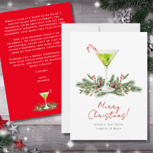 Eleganter Martini-Cocktail-Weihnachts-Newsletter Feiertagskarte