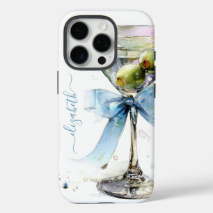 Eleganter Martini-Monogramm iPhone 16 Pro Hülle