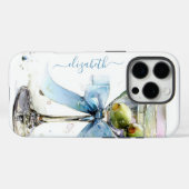 Eleganter Martini-Monogramm Case-Mate iPhone Hülle (Rückseite (Horizontal))