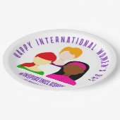 Eleganter März zum Internationalen Frauentag 8 Pappteller (Schrägansicht)