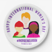 Eleganter März zum Internationalen Frauentag 8 Pappteller (Vorderseite)