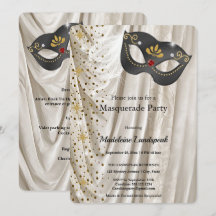Eleganter Maskenball Holzkohlemaske Elfenbein-Seid