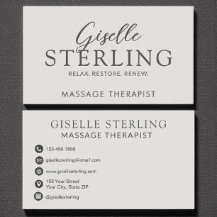 Eleganter Massage Therapist Luxus Moderne Schrift Visitenkarte