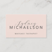 Eleganter Massagetherapeut QR-Code Rosa rot Visitenkarte (Vorderseite)