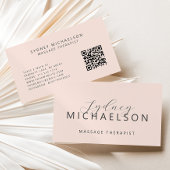 Eleganter Massagetherapeut QR-Code Rosa rot Visitenkarte