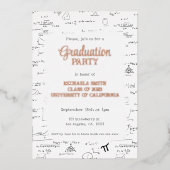 Eleganter Mathematischer Formeln-Uni-Abschluss Folieneinladung (Vorderseite)