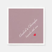 Eleganter Mauve Monogram Wedding Date Party Cockta Serviette (Vorderseite)