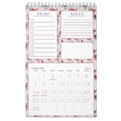 Eleganter Mauve Pink Blumenmuster Monatsplaner Kalender (Feb 2027)