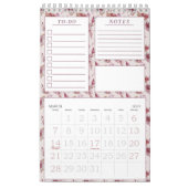 Eleganter Mauve Pink Blumenmuster Monatsplaner Kalender (Mär 2027)