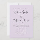 Eleganter Mauve QR Code in einer modernen Hochzeit Einladung (Vorderseite)