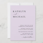 Eleganter Mauve QR Code in einer modernen Hochzeit Einladung (Vorderseite)