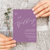 Eleganter Mauve QR Code in einer modernen Hochzeit Einladung