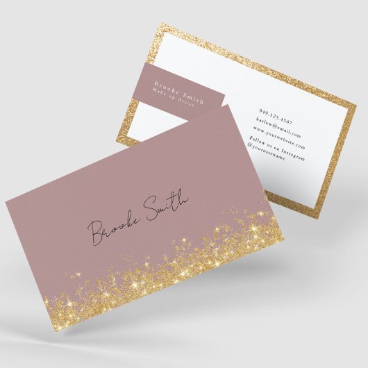 Eleganter Mauve und Gold Luxury Visitenkarte