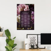 Eleganter maximalistischer floraler Hochzeitssitzp Poster (Heimbüro)