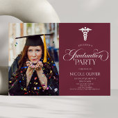 Eleganter Medical Caduceus Custom Picture Abschlus Einladung