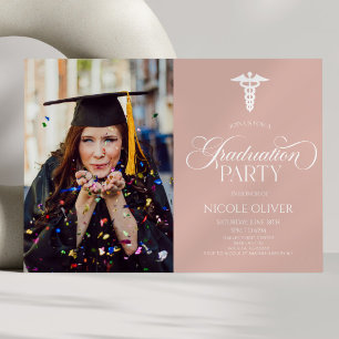 Eleganter Medical Caduceus Custom Picture Abschlus Einladung