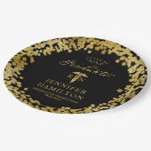 Eleganter Medical Nursing School Abschluss Black Pappteller (Schrägansicht)