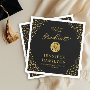 Eleganter Medical Nursing School Abschluss Black Serviette