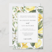 Eleganter Mediterraner Garten Lemon Wedding Einladung (Vorderseite)
