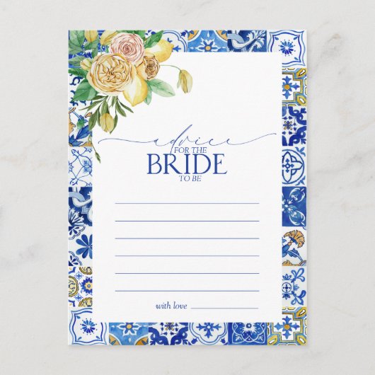 Eleganter mediterraner Zitronenbeirat an der Braut Postkarte (Vorderseite)