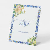 Eleganter mediterraner Zitronenbeirat an der Braut Sockelschild (Vorderseite)