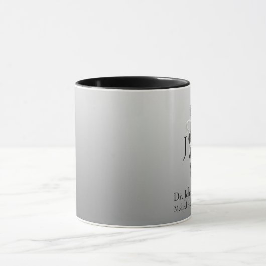 Eleganter medizinischer Schwarz-weißer Asclepius Tasse (Zentrum)