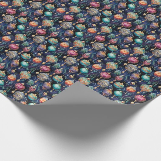 Eleganter mehrfarbiger Weihnachtsbaum Geschenkpapier (Ecke)