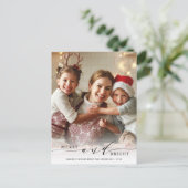 Eleganter Merry and Bright Foto Holiday Postkarte (Stehend Vorderseite)