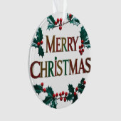 Eleganter Merry Christmas Acrylic Circle Ornament (Vorderseite)