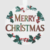 Eleganter Merry Christmas Acrylic Circle Ornament (Rückseite)