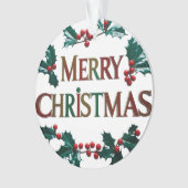 Eleganter Merry Christmas Acrylic Circle Ornament (Vorderseite)