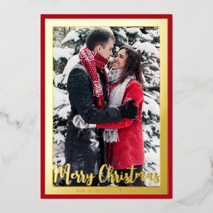 Eleganter Merry Christmas Foto Rahmen Folien Feiertagskarte