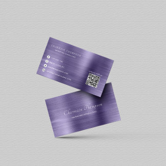 Eleganter Metal Midnight QR Code Verbinden Sie mit Visitenkarte